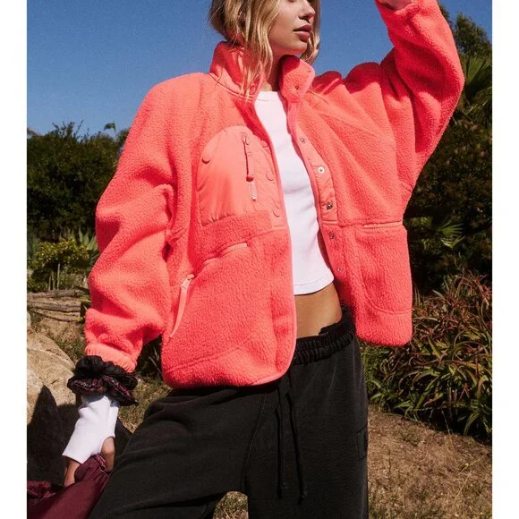 🎉LAST CHANCE🎉 FP MOVEMENT Hit The Slopes Fleece Jacket / Neon Coral - Picture 1 of 10